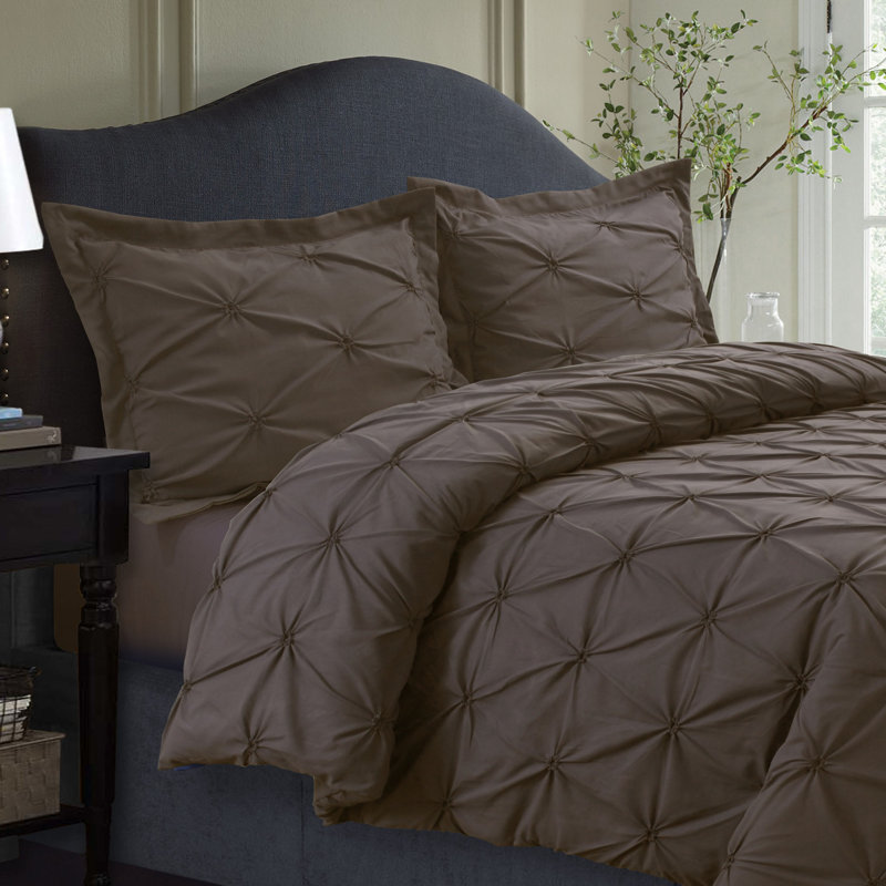 Modern & Contemporary Polyester Duvet Cover, Twin Duvet Cover + 1 Standard Sham, Chocolate