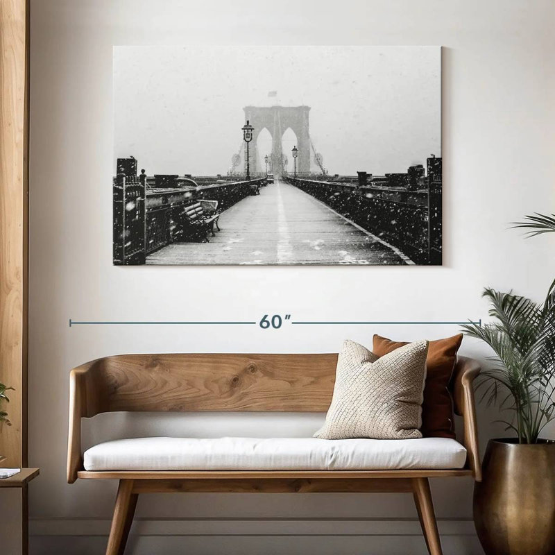 Nicci Winter au pont de Brooklyn, H 32 po x l 48 po