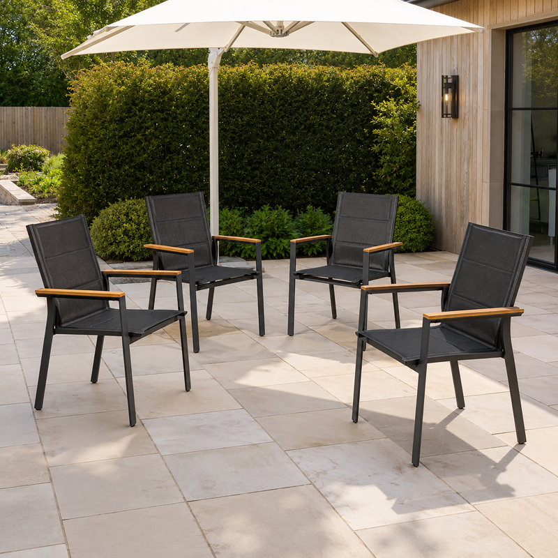 MIMO 4-Piece Aluminium Dining Chair Set