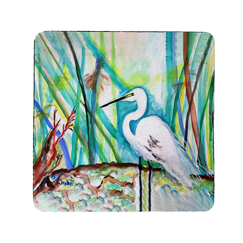 Ensemble de 4 sous-verres Egret in Marsh