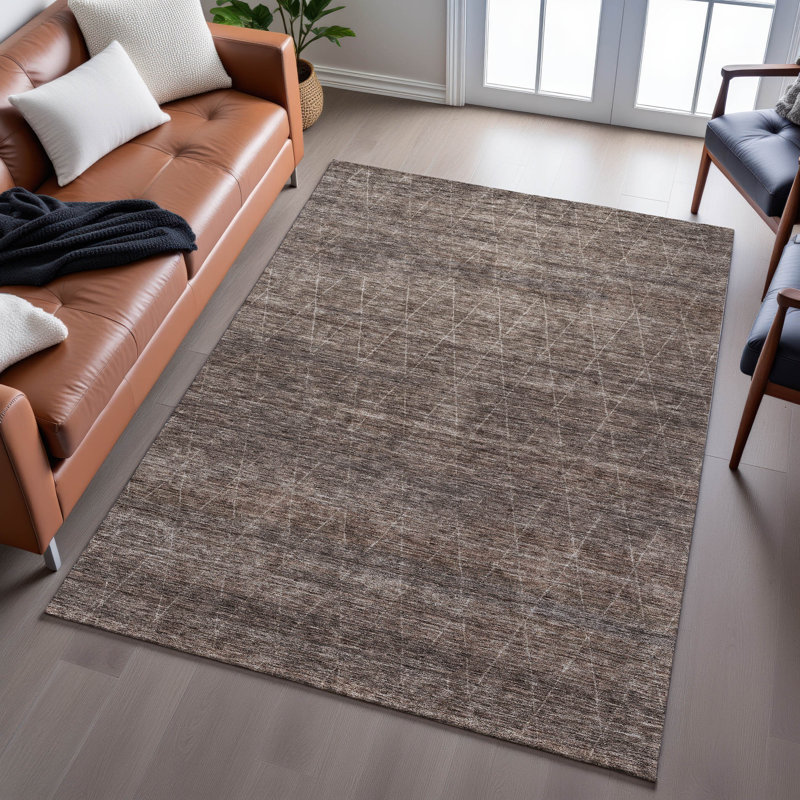 Premium Machine Washable Kent AMF1165 Geometric Rug, Rectangle 8' x 10'
