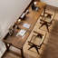 Bureau double en bois massif avec cloison-1242672899
