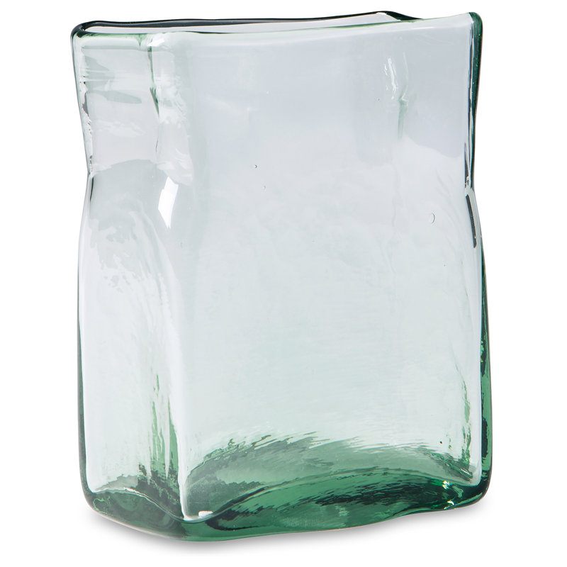 Vase de table en verre Roughfort, H 7,5 po x l 6 po x P 3,5 po