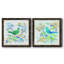 Oiseau Chanteur I - ensemble de 2 peintures sur toile encadrées-740585385-740585386
