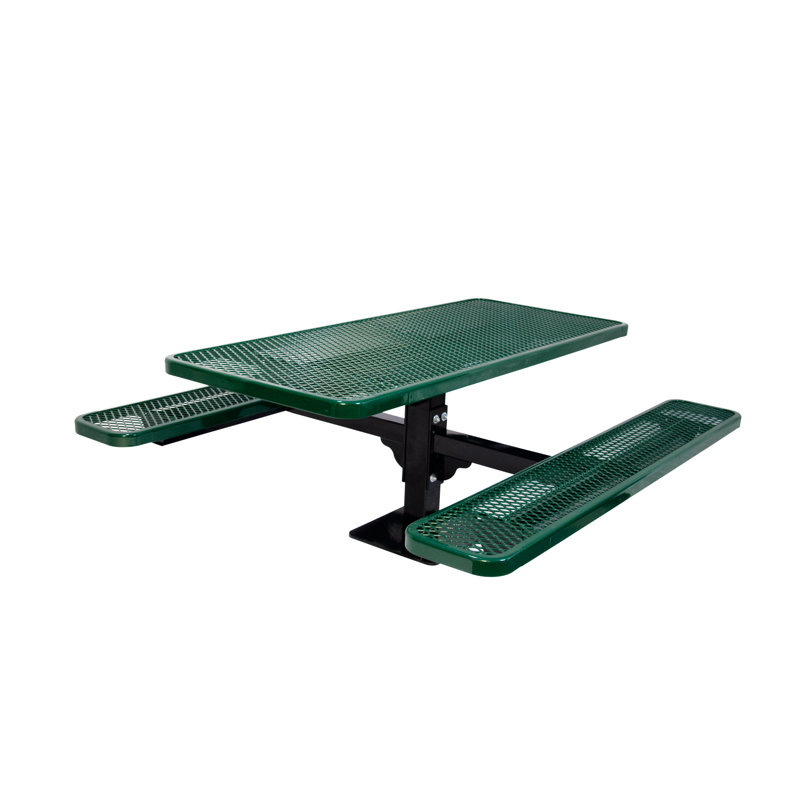 Laurie 6 - Person Patio Dining Set with Rectangular Table, 4', Black/Green