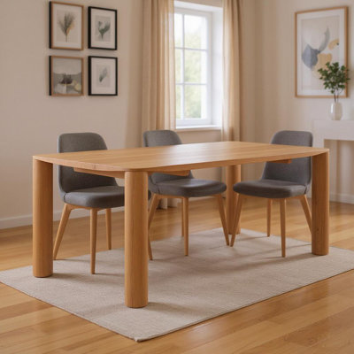 Table de salle à manger 79 "en bois massif naturel