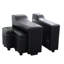 Ensemble de canapé convertible 3 pièces en cuir noir respirant avec rangement et fonction de lit - Canapé modulaire multifonctionnel pour petits espaces