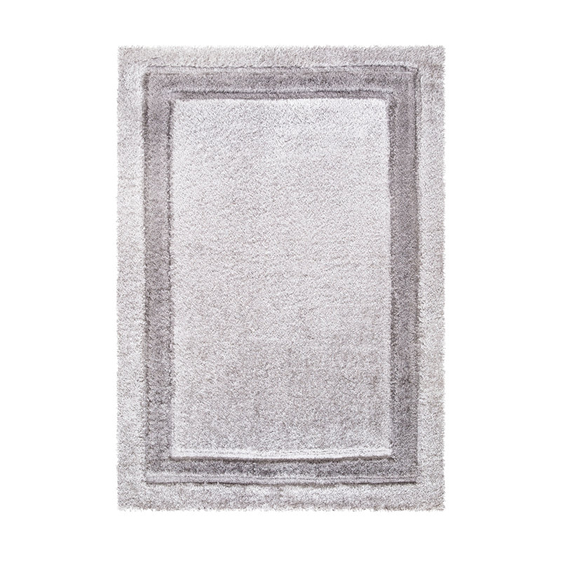Trani Extra Large Thick Silver Shaggy Rugs Soft Area Carpet Living Room Bedroom Hallway Runner, Rectangle 160 x 230cm