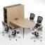 Ensemble de table de conférence de 90 po avec prises murales et prises de courant Okeysen et 5 fauteuils de direction ergonomiques certifiés BIFMA