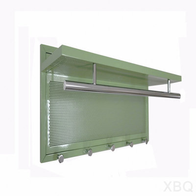 Metal Powder Coating Hook Wall Mounted With Shelf