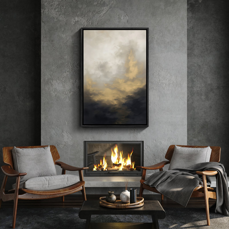 Art mural encadré abstrait rétro antique classique pour chambre à coucher, H 24 po x l 16 po, Noir, noir, noir, noir