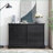 6-Drawer Dresser Chest, Modern Farmhouse Black Wooden Storage (47"W x 31"H) | MDF | Bedroom-1045204895