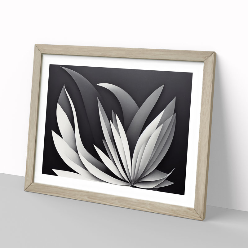 XH1022-7148X Pretty Floral Art - Single Picture Frame Print, 34cm H x 46cm W, Brown