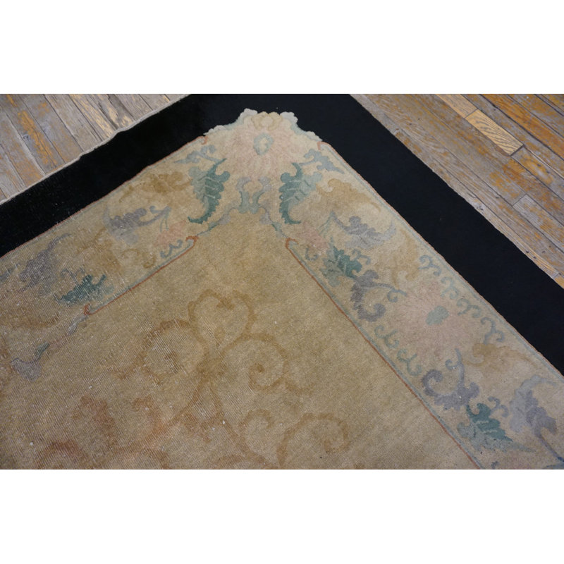 Cream Color Classic Antique Chinese Art Deco Design Area Rug