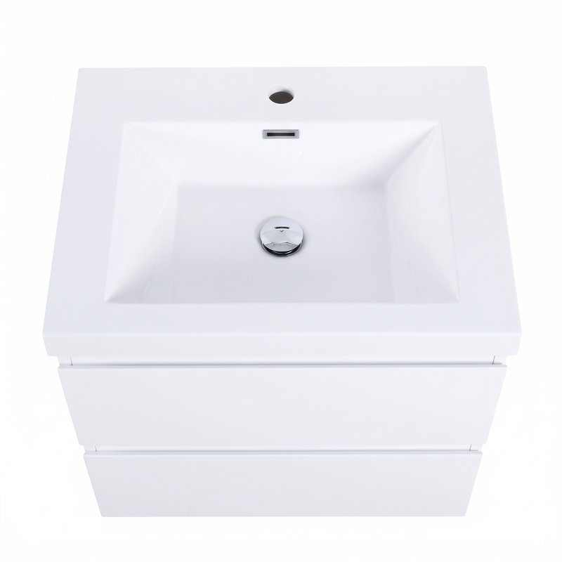 Meuble-lavabo flottant 24 po avec lavabo, Naturel