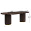 Ensemble de table de salle à manger 6 personnes Lyddia avec chaises rembourrées et base à double caisson cannelé-129681402-129681407