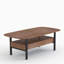Table basse de salon moderne 47,2 "avec tiroirs et tablette ouverte