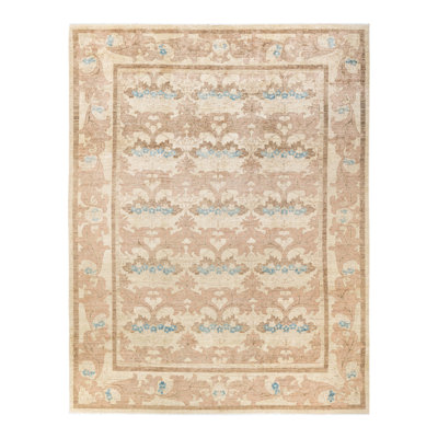 Tapis unique en laine noué à la main 9 pi x 11 pi 7 po New Age Arts and Crafts