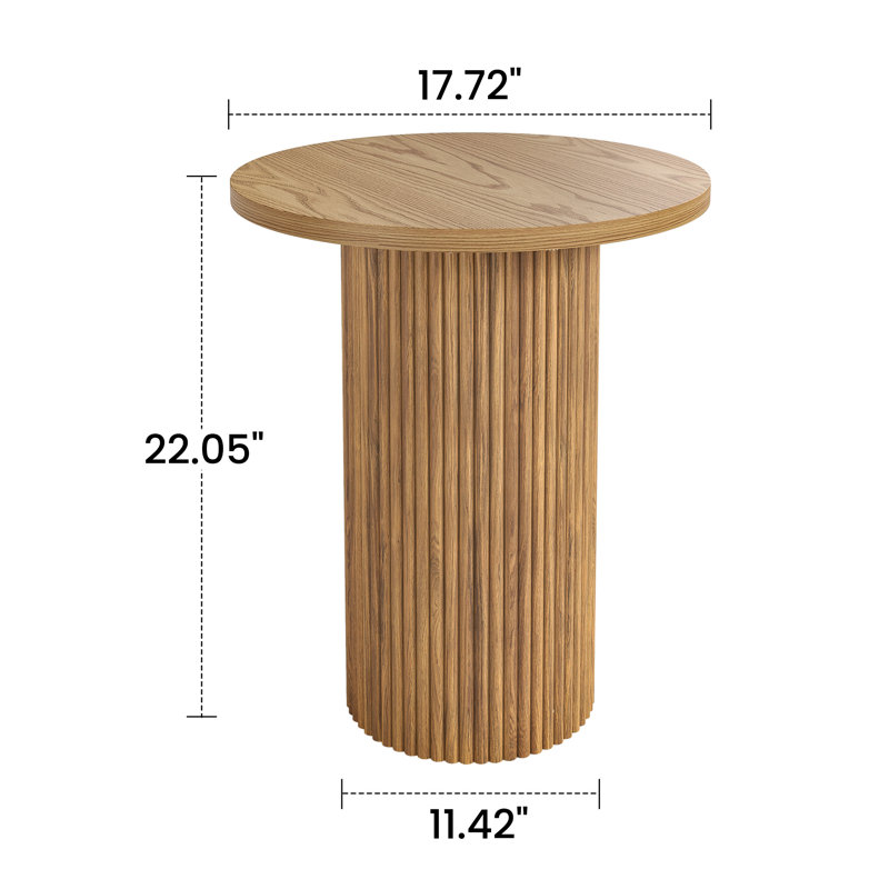 Ensemble de 2 tables d'appoint rondes en bois, Beige