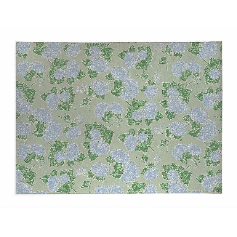 Paillasson Hydrangea, L 30 po x L 18 po, Sauge