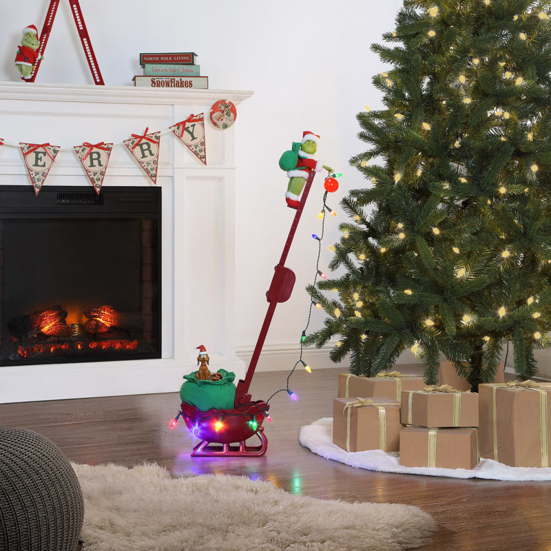 34.5 in. Grinch's Animated Utility Sleigh