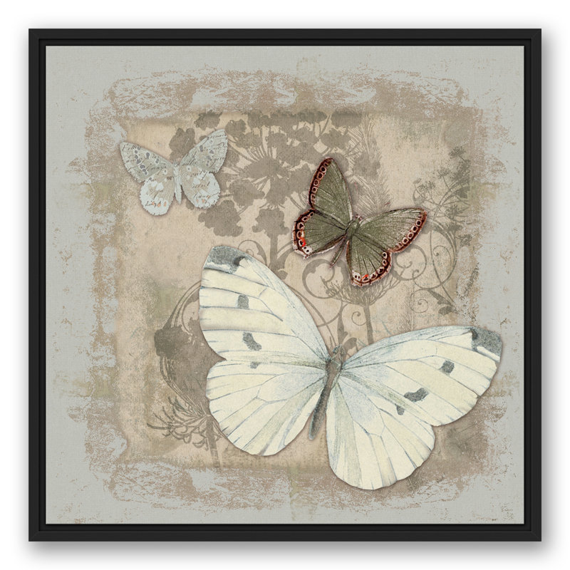 «Neutral Butterflies», reproduction sur toile, H 25,75 po x l 25,75 po x P 1,75 po