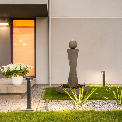 Outdoor Concrete / Cement Column Fountain with Lights
