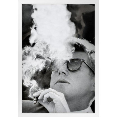 JFK Cigar Smoking  Print