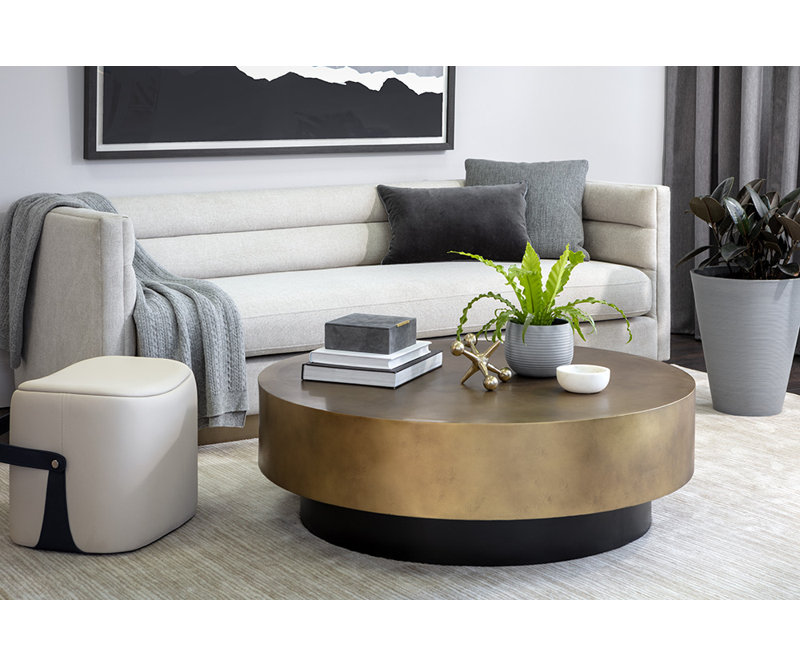 Sanay Pedestal Coffee Table - Gold
