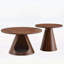 Ensemble de 2 tables basses gigognes, tables d'appoint rondes avec lit-grotte intégré, table de bout moderne pour petits espaces, noyer