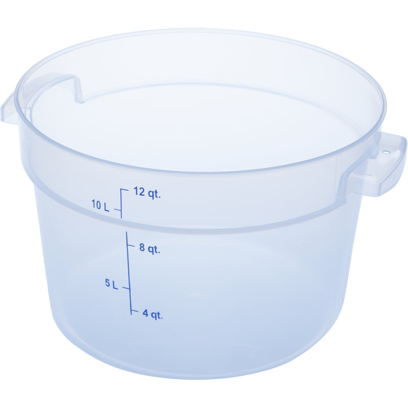 Contenant alimentaire rond 12 pintes - blanc, Transparent