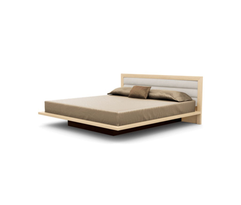 Moduluxe Upholstered Bed, Onyx, King, Natural Walnut