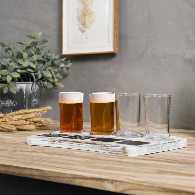 177ml Glass Beer Flight Set, 4, White