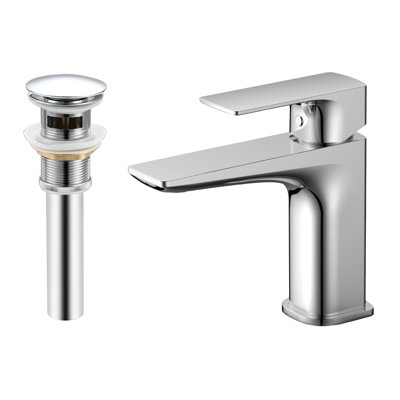 Single-handle Bathroom Faucet with Drain Assembly