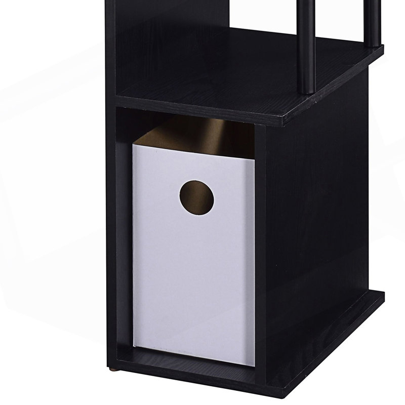 Bureau d'ordinateur avec plateau à clavier, Noir / Noir