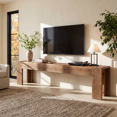 Meuble télé en bois massif 70,87 po pour téléviseur de 55, 60, 65, 70, 75 et 80 pouces