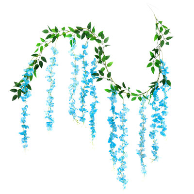  Fausse fleurs artificielles pour la décoration intérieure Wisteria Flower Vines Guirlande 6,56 pi Cordes de fleurs artificielles Faux fleurs suspendues Wisteria Garland