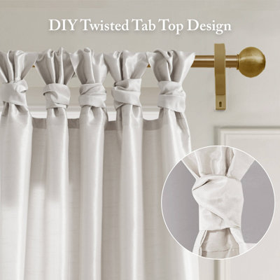 Karlita Faux Silk Room Darkening Twist Tab Single Curtain Panel