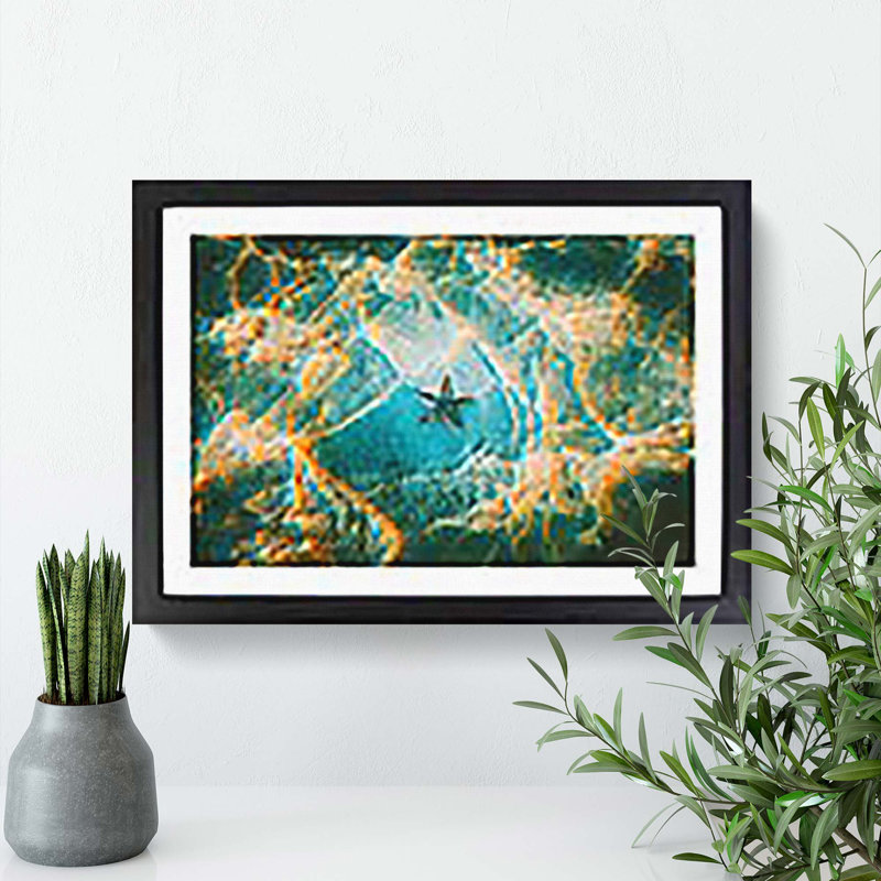 A Starfish on the Ocean Floor - Picture Frame Graphic Art Print, 27cm H x 36cm W x 2cm D, Black Framed