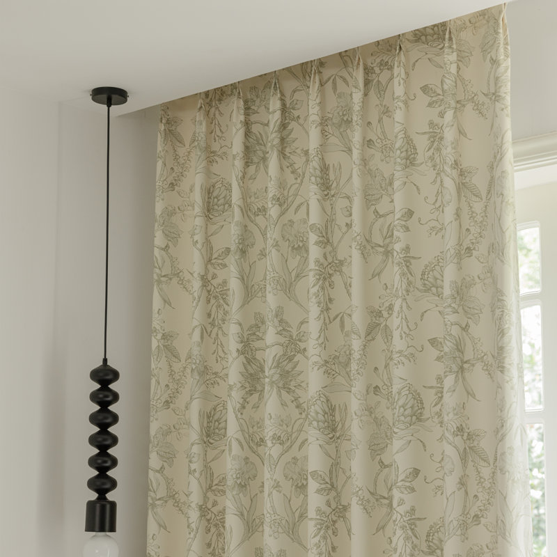 Paire de rideaux obscurcissant Ella, L 50 po x L 96 po, Taupe / crème