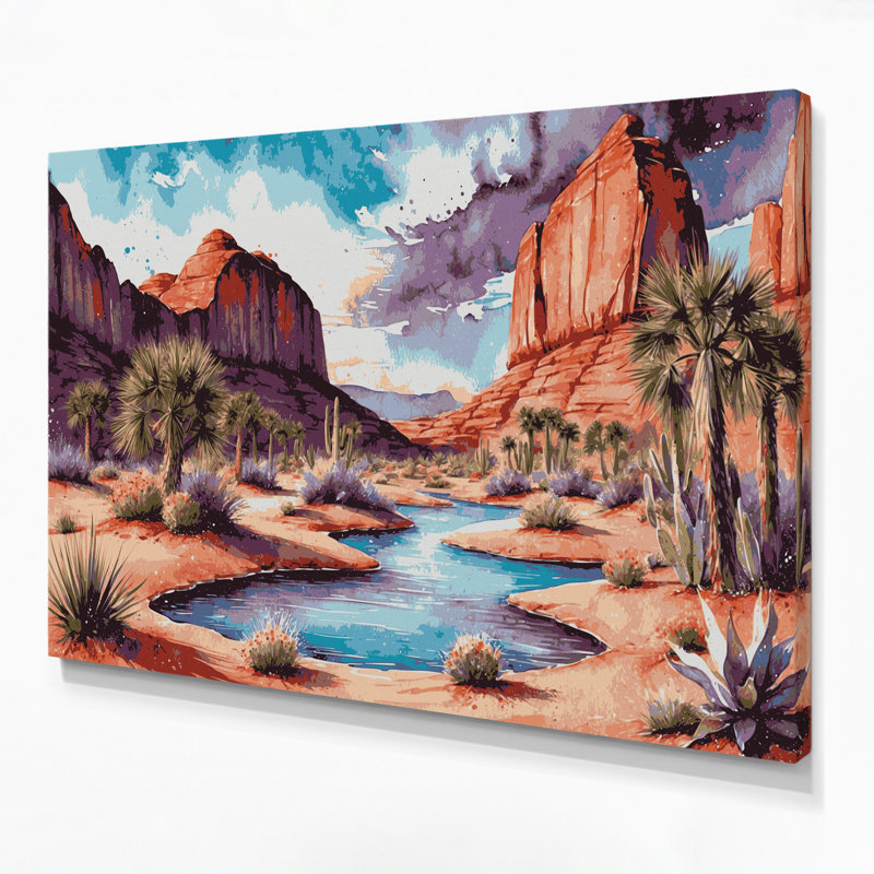 Art mural sur toile 105, "Oasis du sud-ouest"