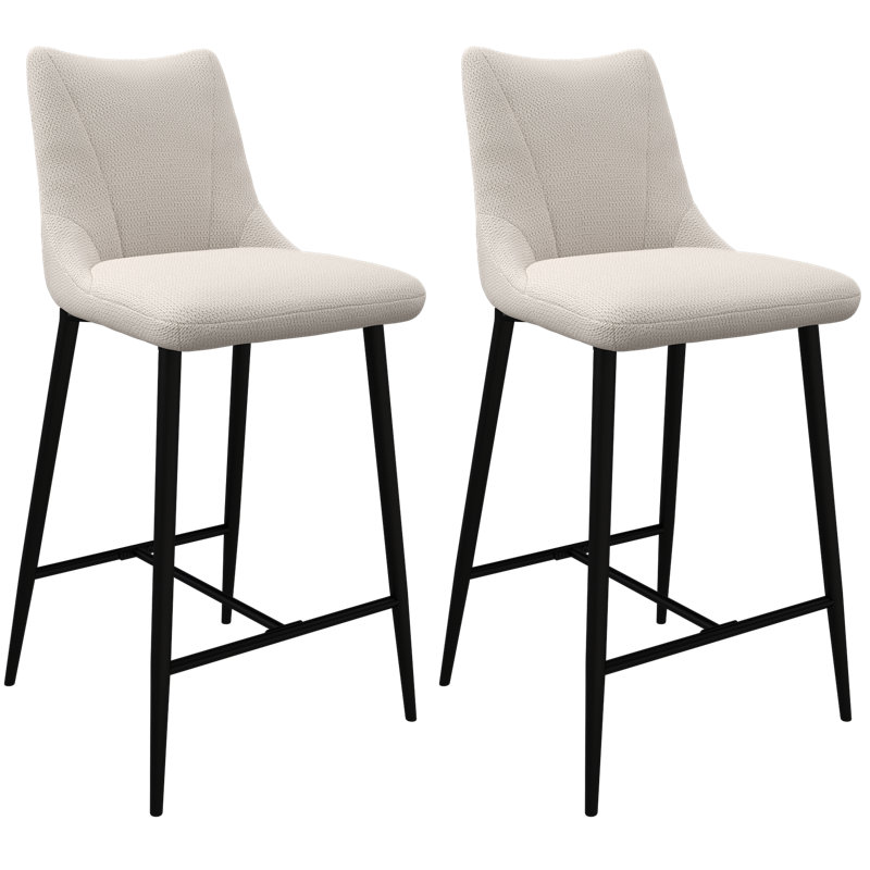 Bella Fabric Counter Bar Stool, Ivory