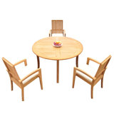 Wilkes Outdoor 4 - Piece Teak Dining Set
