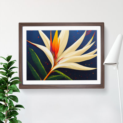 Bird of Paradise Flower Splash 1 Piece Single Picture Frame Wall Art