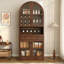 Armoire de bar haute et arquée pour un rangement et une présentation élégants-1292039370