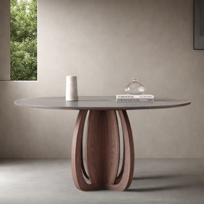 Table de salle à manger à charme antique, H 29,5 po x L 43,3 po x l 43,3 po