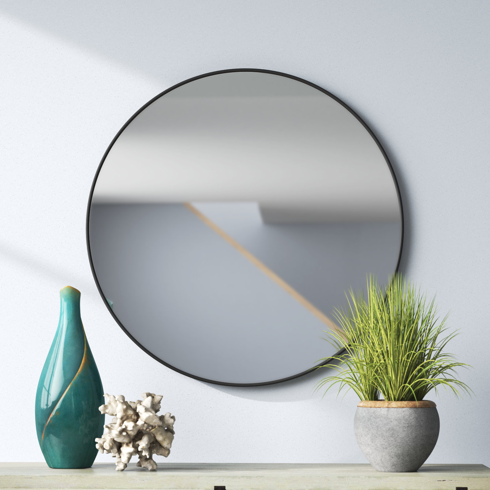 Sabine 60" Accent Mirror, 42" x 42", Black