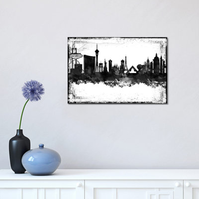 " Las Vegas Black And White Framed Skylines " by WallDecorAddict