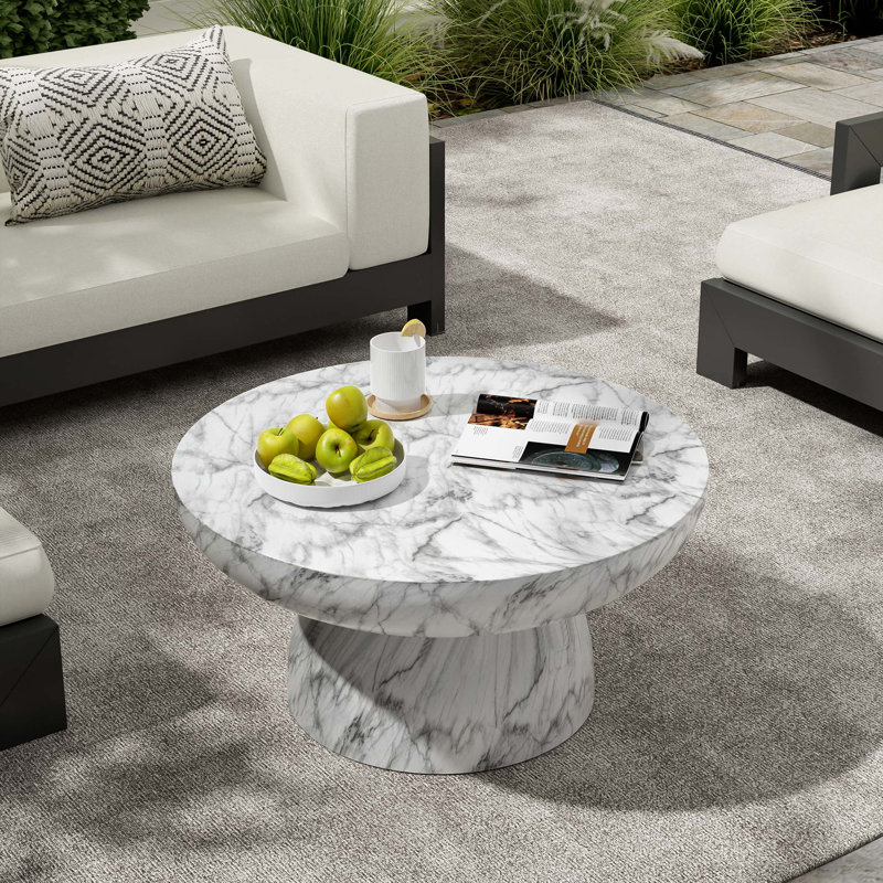 Table basse en faux marbre MGO pour une utilisation intérieure et extérieure