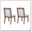 Ensemble de 2 chaises de salle à manger en noyer et capitonnées-1904752801